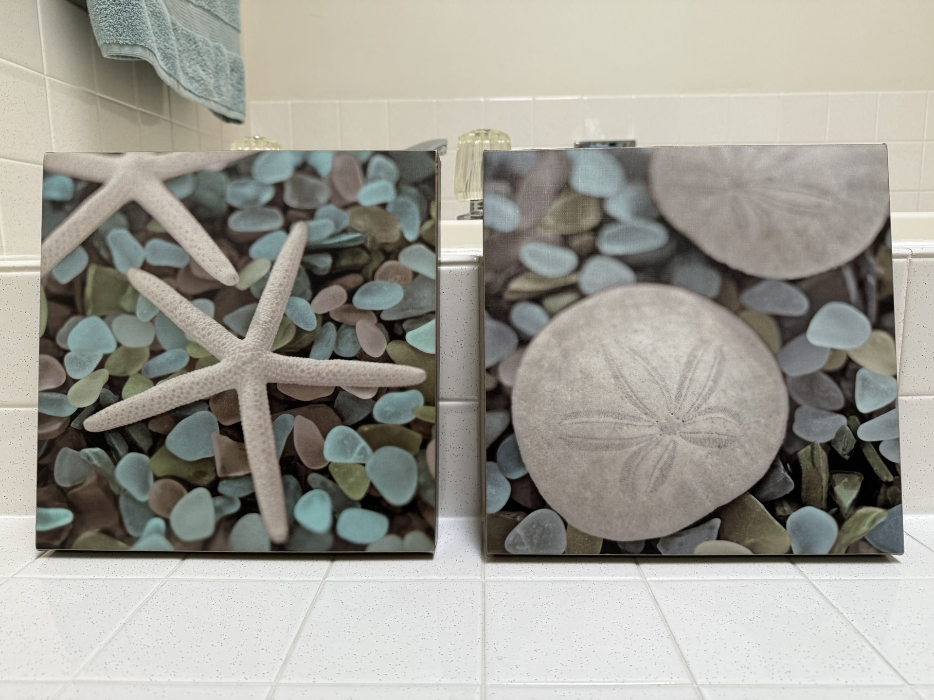 Beach/Sea Glass Theme Set Of 2 Canvas Prints