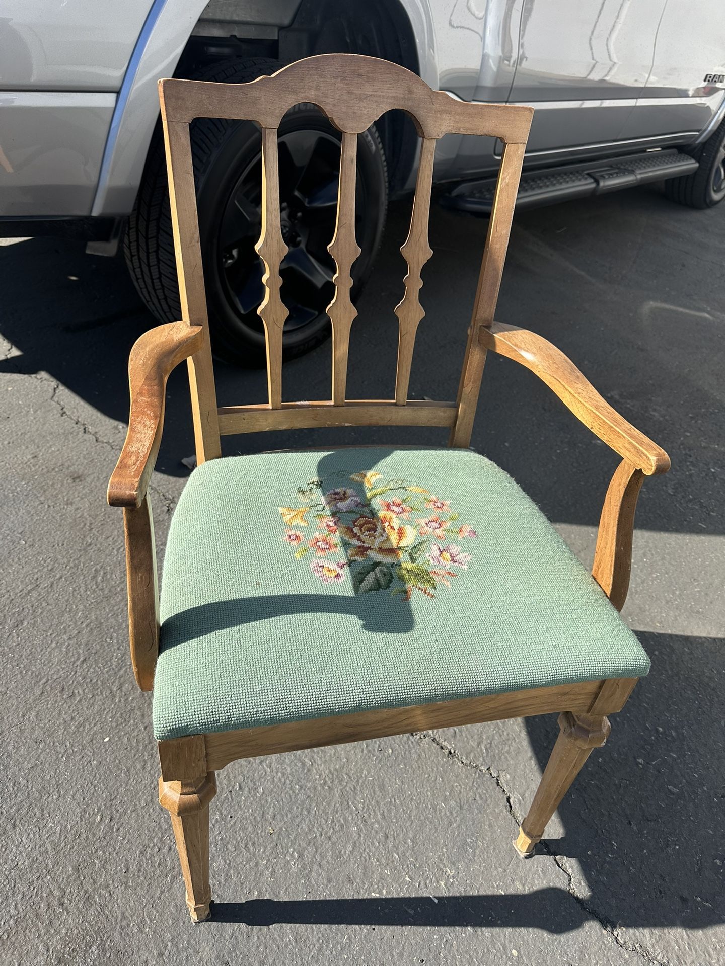 Vintage 1920’s Bernhardt Furniture Co. Needlepoint Seat Armchair