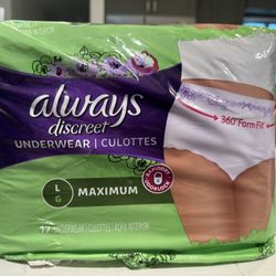 Always Discreet Adult Postpartum Incontinence Underwear for Women - Maximum Protection - Maximum Large -