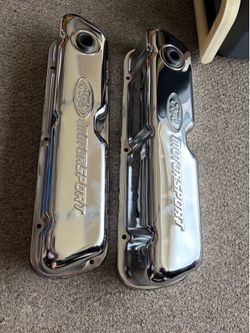 Never Used Ford Motorsport Chrome Valve Covers – Fits Ford 289 302 351W Small Block V8 (NOS)