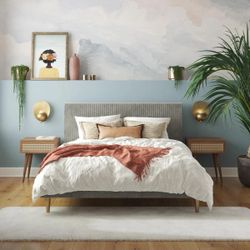 New Queen Size Bed Frame- Light Gray