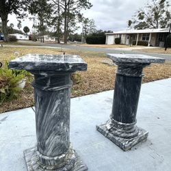 MARBLE (SOLID & VERY HEAVY) PEDESTAL GREY COLUMNS
