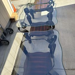 3- Glass Iron Coffee Tables