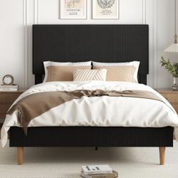  Queen Size Bed Frame, Upholstered Platform New 