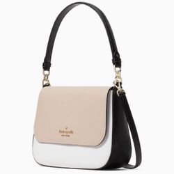 Kate Spade STACI Leather Flap Color block Shoulder/Crossbody Bag