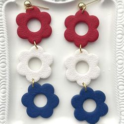 Red White Blue Patriotic Earrings 