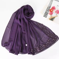 women bubble chiffon solid color head scarf