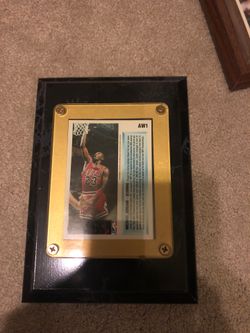 Michael Jordan card with collectible plaque