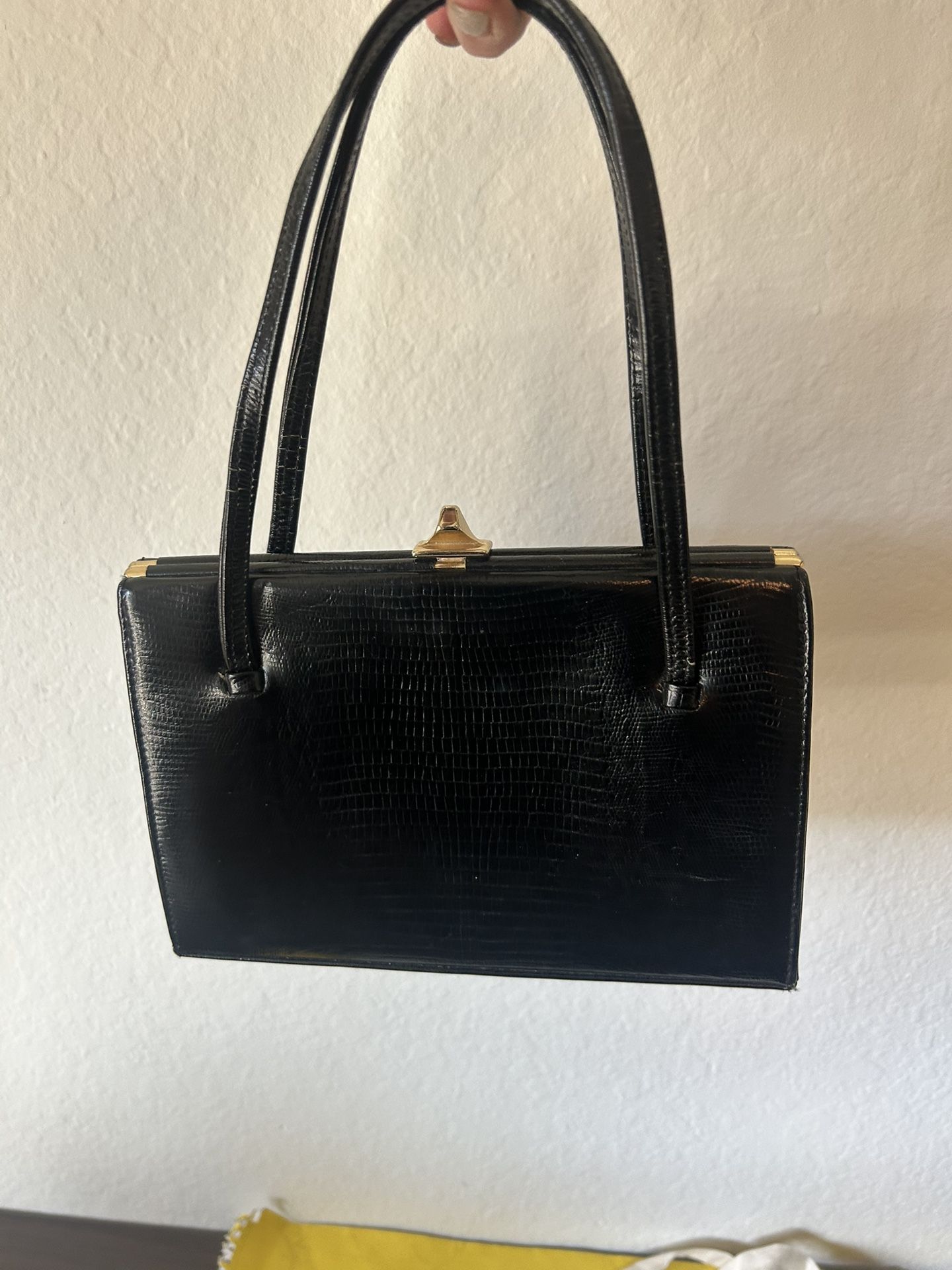Vintage Black Wigmore London Snake Skin Bag