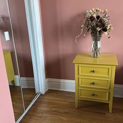 Yellow 3-drawer end table