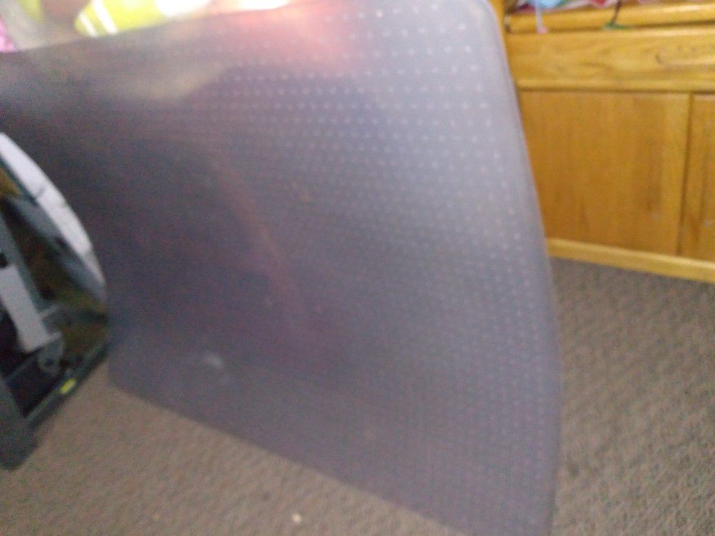 Clear Office Mat 59"by 46" In Good Condition.