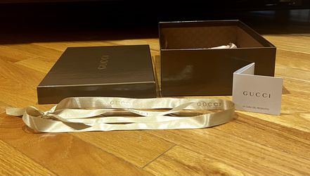 GUCCI Box with Lid, Ribbon, Tissue Paper and Tag for Sale in Rockville, MD  - OfferUp