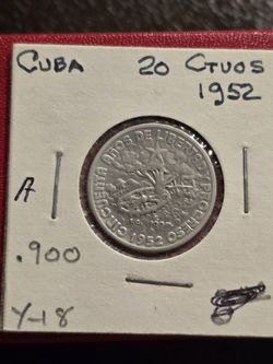1952 Patria Y Libertad 20 Centavos Silver Coin Lot A