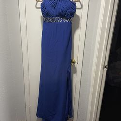 Royal Blue With Silver Dress Long 