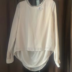 XL Beige With Rhinestones On Neck Line