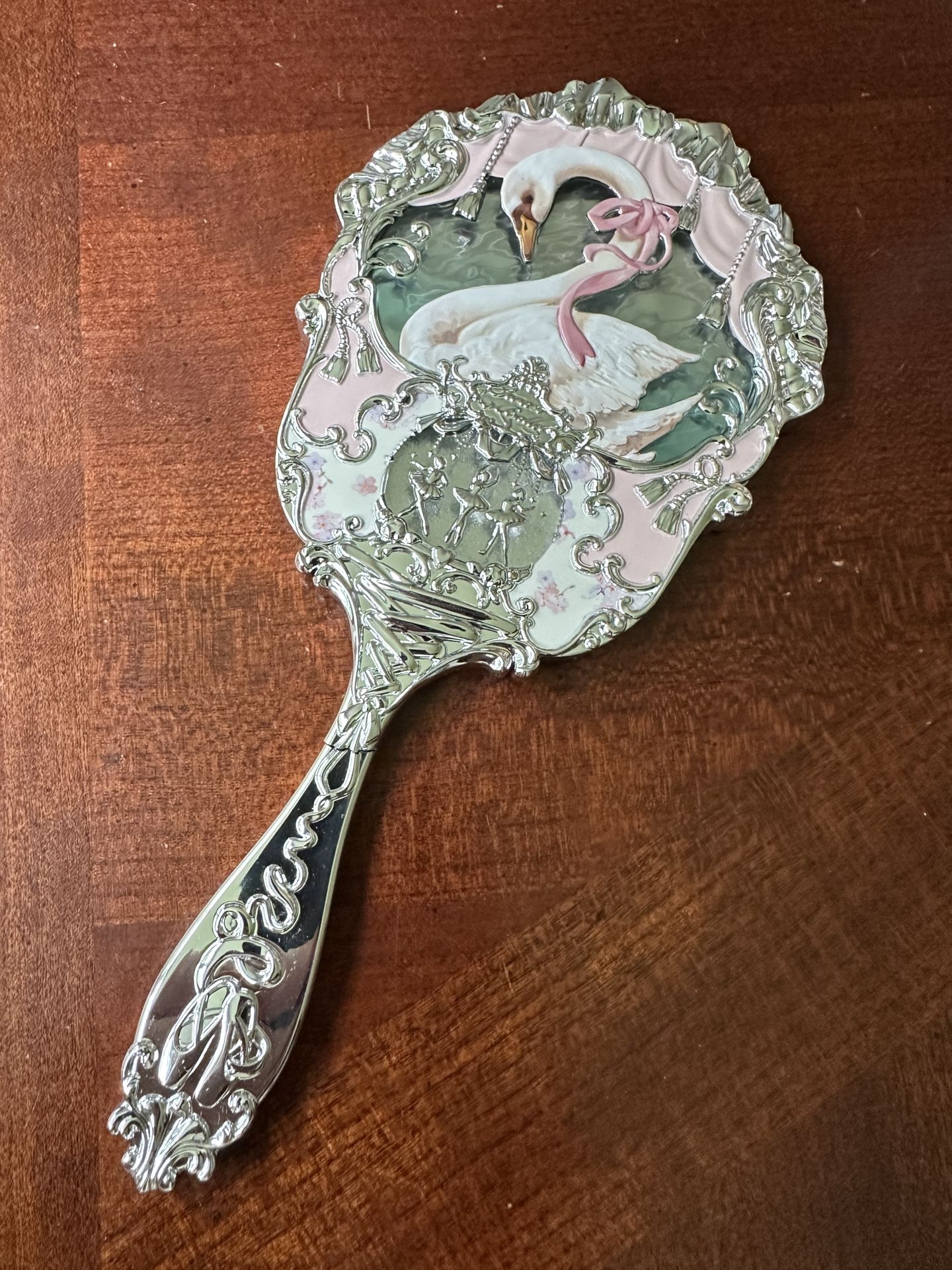 New Flower Knows Swan Ballet Series Handheld Mirror Pink BROKEN