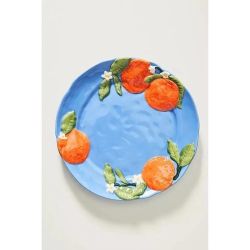 Anthropologie Foster Icon Stoneware Dessert Plate Orange Set of 4