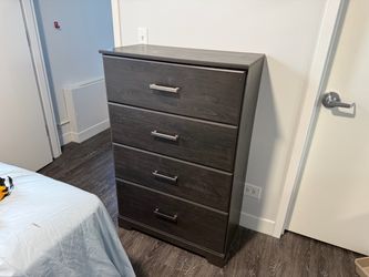 Modern 4-Drawer Black Wood Dresser – 30” Wide