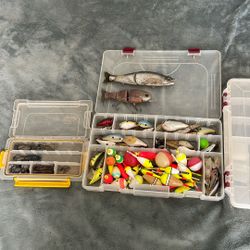 Lot Of Fishing, Lures With Tackle Boxes