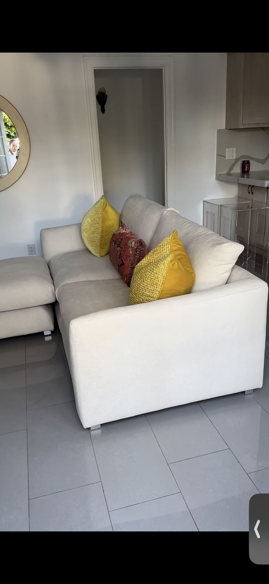 Cream Couch W/ Ottoman