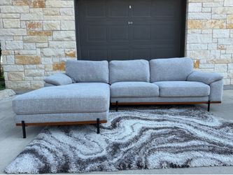 Mid century modern gray sectional couch