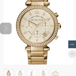 New Michael Kors Women’s Watch PARKER, 39 mm case size, Chronograph movement, Stainless Steel strap