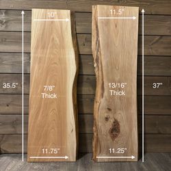 Western Red Cedar Live Edge Wood Slab Kiln Dried Planed Boards Set Of 2