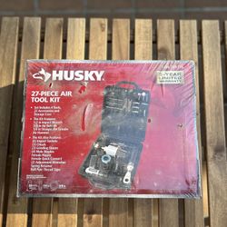 Husky 4-Pc Air Tool Kit W/ 1/2-in. Impact, 3/8-in. Ratchet, Die Grinder, Hammer, Sockets, Chisels, Grinding Stones (27-Pieces)