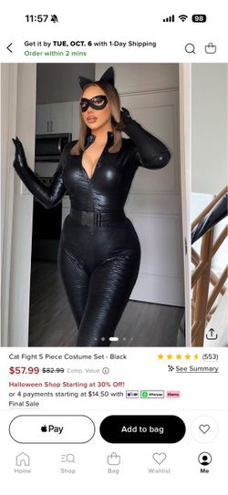 Fashion Nova Catwoman Costume Size M/L