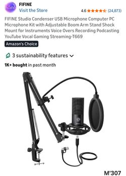 USB Studio Condenser Microphone Kit – T669 (M'309)