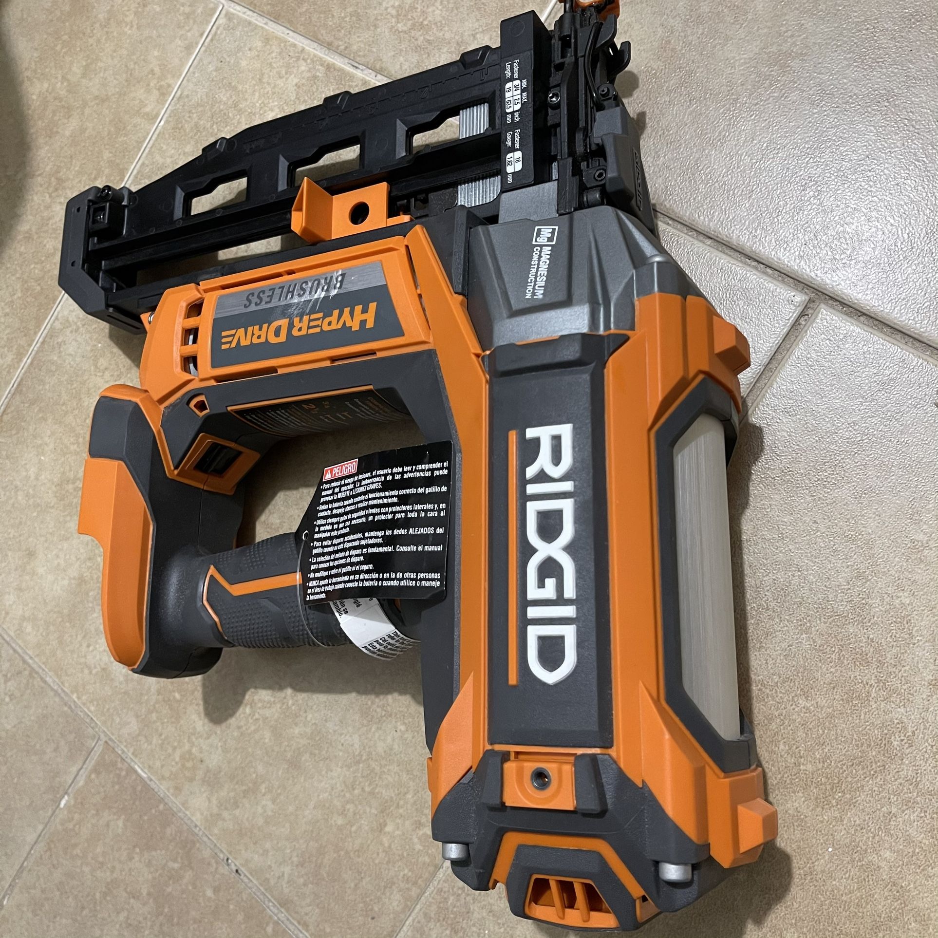Ridgid 18v Brushless 16ga Finish Nailer(tool Only)