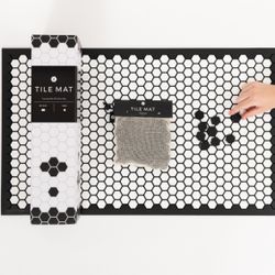 Letterfolk Tile Mat Customizable Door Mat with Black Tiles NEW IN BOX 30” X 18”