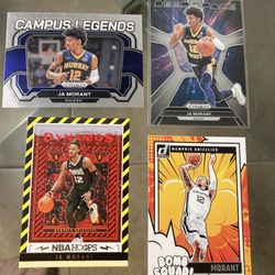 4 card NBA basketball Grizzlies Ja Morant Prizm Rc Hoops etc All cards are In good condition near mint to mint - gem. .