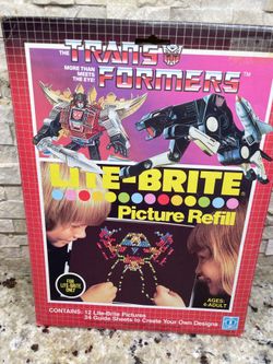 Gen One Transformers Lite Brite Picture Refill Pages Open Package 1985