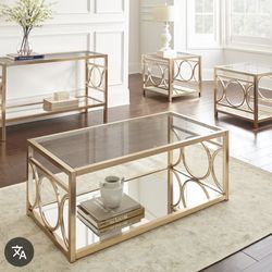 Brand New 3 (gold) End Tables - Never Used