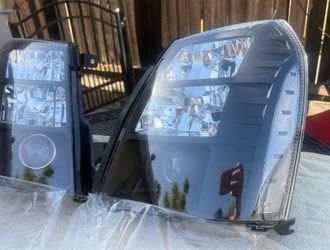 07-14 Cadillac Escalade Black Clear Reflector Headlights