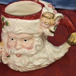 Vintage Omnibus By Fitz & Floyd  Mug/Cup Christmas Santa And Angels Head 1997 L1S904