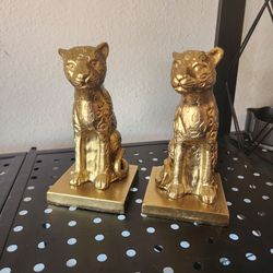 Gold Leopard Book Ends