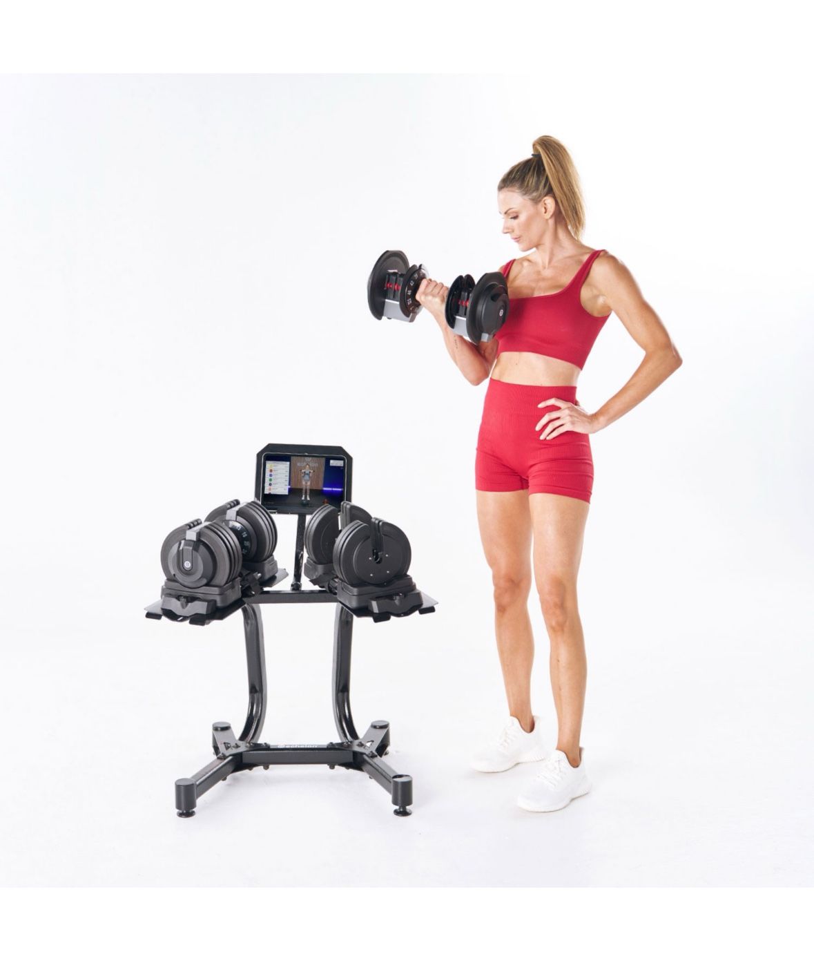 Echelon Adjustable Dumbbells 752 Set With Stand Brand New In Box