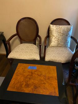 Pair of chairs with table