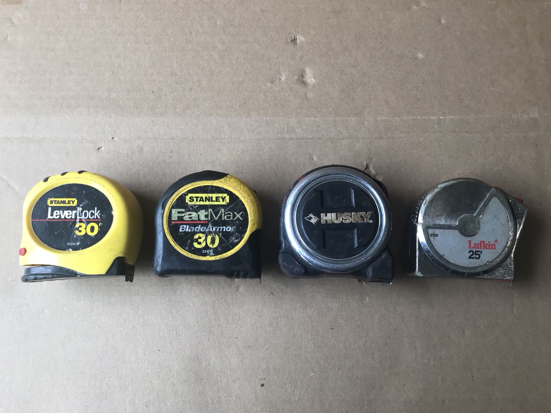 Stanley, Husky, Lufkin Tape Measures Used