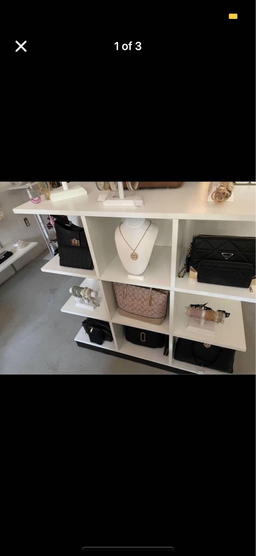 WHITE CUBBY DISPLAY TABLES
