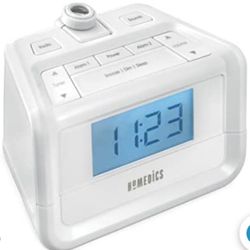 HoMedics SoundSpa Dual Alarm Digital FM Clock Radio | Time Projection , 8 Relaxing Nature Sounds , LED Display , Multi-Alarm | Snooze , Sleep Timer , 