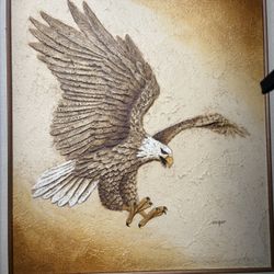 American Eagle Oil Painting Signed By Cooper