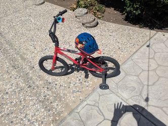 Boys Huffy Bicycle with Helmet