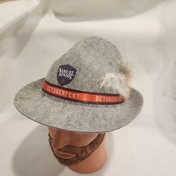 VINTAGE Samuel Adams Octoberfest Feathered Party Fedora Hat Cap