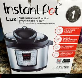 Instant Pot Lux 6-in-1 Electric Pressure Cooker, Sterilizer Slow Cooker, Rice Cooker, Steamer, Saute, and Warmer, 6 Quart, 12 One-Touch Programs