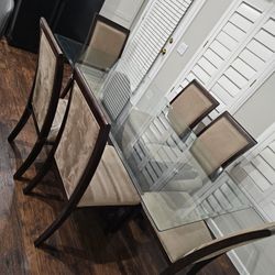 Glass Table  and  6 Chairs 