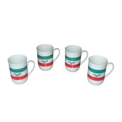 Set of 4 Italian CAFFE Coffee/TeaMugs