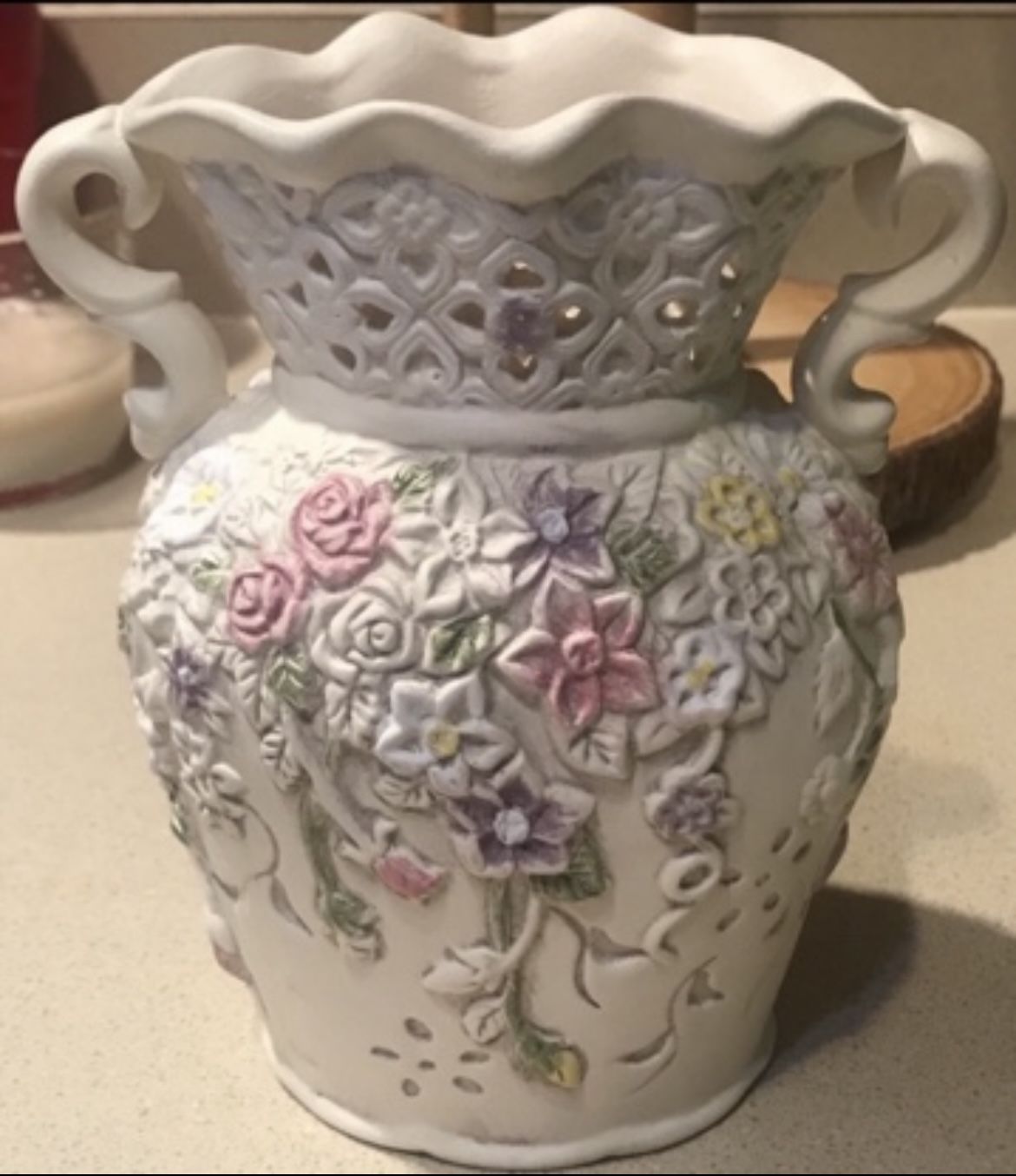 Vintage Floral Deco Vase